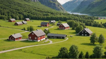 En typisk norsk odelsgard, som viser landets rike jordbruksarv.