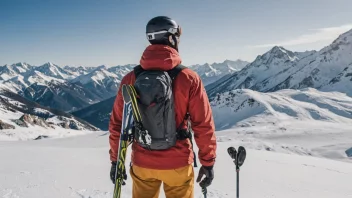 En skiturist i fjellet, klar for en dag med skigåing.