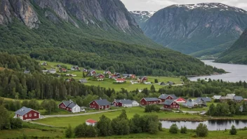 En naturskjønn bygd omgitt av natur