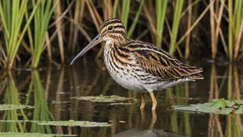 Et bilde av en enkel snipe i dens naturlige habitat.