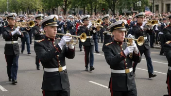 Et militærorkester som spiller i en formell setting.