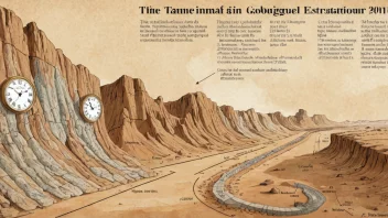 Et bilde som representerer geokronologi, studiet av jordens tidsinndeling og dateringen av geologiske hendelser.