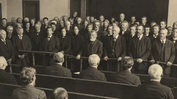 Et metodistkirke eller en gruppe metodister samlet for gudstjeneste, symboliserer samfunnet og troen til metodistene.