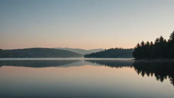 Et fredelig landskap med en innsjø og noen trær, som symboliserer den reduserende effekten av noe avstumpende.