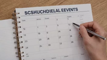 En person som holder en kalender eller planlegger med en liste over planlagte hendelser.