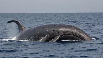 En spermasetthval som svømmer i havet.