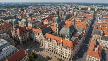 Byen Leipzig i Tyskland, med sin rike historie og kulturelle landemerker.