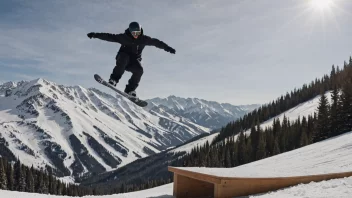 En snowboarder i aksjon på en rail