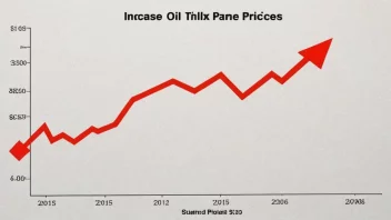 En graf som viser en økning i oljeprisene.