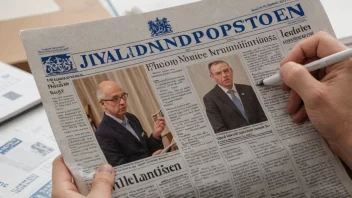 Jyllandsposten-avisens logo eller en person som leser avisen.