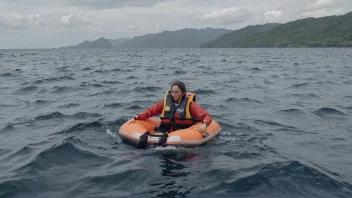 En person i en redningsvest på en flåte midt i havet med en lav sannsynlighet for å overleve