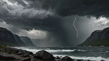 En kraftig storm eller uvær i Norge.