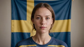 En person fra Sverige med et svensk flagg og tradisjonell design