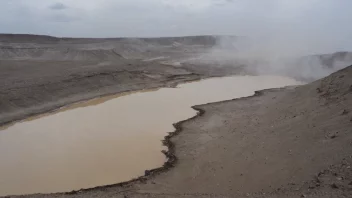 En uklar væske med synlig sediment eller avfall som svever i den.