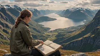 En illustrasjon av en person som bruker et glojern til å observere noe i det fjerne.