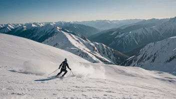 En person som nyter skisport i et vakkert vinterlandskap