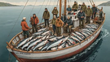 En norsk fiskebåt med en stor fangst av fisk