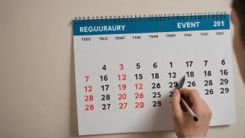 En person som ser på en kalender med en blanding av følelser, med et ur i bakgrunnen.