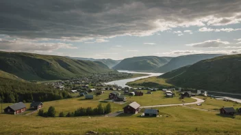 Et fredelig landskap av Slettebakken i Norge.