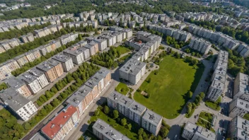 Flyfoto av Majorstuen, et strøk i Oslo