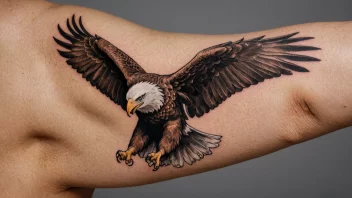 En ørnetatovering på en persons arm, som symboliserer styrke og frihet.