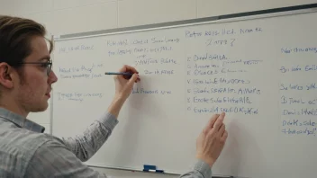 En person foran en whiteboard med et kodenavn skrevet på den, med en prosjektplan i bakgrunnen.