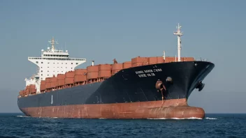 En stor tankflåte som seiler gjennom havet