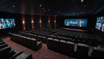 En stor kino med flere saler og et moderne interiør