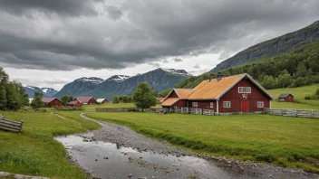 En tradisjonell norsk gård med et unikt navn