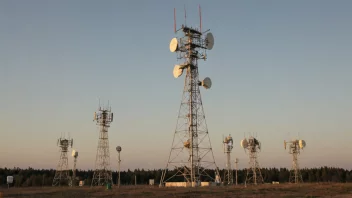 En landstasjon med flere antenner og kommunikasjonsutstyr