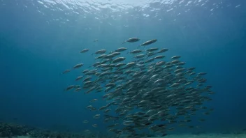 En gruppe små fisk som svømmer raskt gjennom vannet