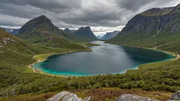 Et naturskjønt landskap av Vassbotns i Nordland