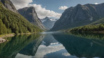 En fredelig innsjø i Norge