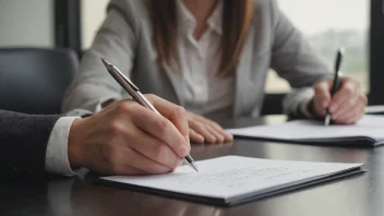 En person som signerer en kontrakt, symboliserer aksept og enighet.