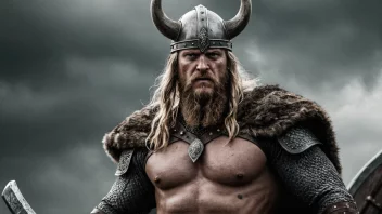 En vikingkriger med et selvbevisst blikk, som representerer styrken og kraften forbundet med navnet Magne.