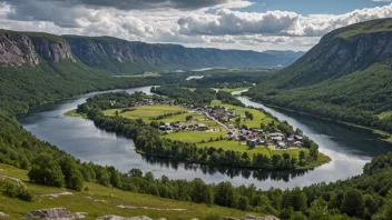 Et malerisk landskap av Østeråsen, som viser dens naturskjønnhet og kulturelle betydning.