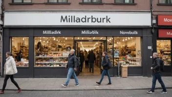 En stor butikk med en skilt som leser 'Milliardbutikk' på norsk.