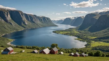 Et malerisk landskap av Nordfold, som viser dets naturskjønnhet.