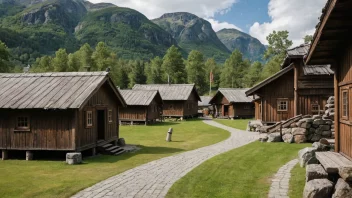 Et folkemuseum i Norge som viser frem tradisjonelle trebygninger og gjenstander.