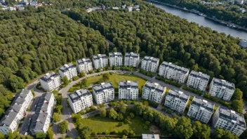 Flyfoto av Hauketo, et boligområde i Oslo.