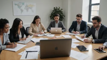 En gruppe mennesker som samarbeider på et prosjekt, får praktisk erfaring og trening i en arbeidssammenheng.