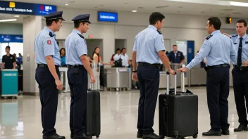 Bakkepersonale som jobber på en flyplass, for å sikre en trygg og effektiv avgang.