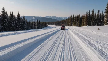 En snøkatt som preparerer en skiløype i de snødekte fjellene.