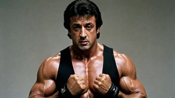 Et bilde av Sylvester Stallone i sin ikoniske Rocky-pose