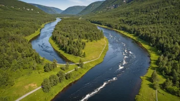 Elva Vorma som renner gjennom det norske landskapet