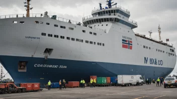 En tollorganisasjonsbygning med norsk flagg, som symboliserer landets tollorganisasjon.