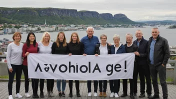 En gruppe mennesker fra et avholdslag samlet rundt et bord.