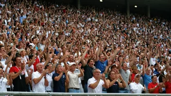 Et fullsatt stadion med tilskuere som heier og lager en høy, karakteristisk lydbølge.