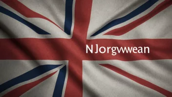 Et norsk flagg med engelske ord inkorporert i designet, som representerer konseptet anglifisering.