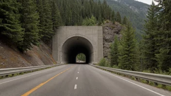 En betongtunnel i et fjellandskap.